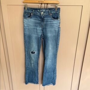 Cat & Jack girls Super Stretch Flare Jeans with Distressed Details (14)